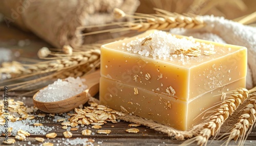 Natural soap with wheat and oats.