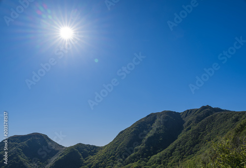 Sunny View Toward Osanbe from Mount Sanbe in Shimane Japan