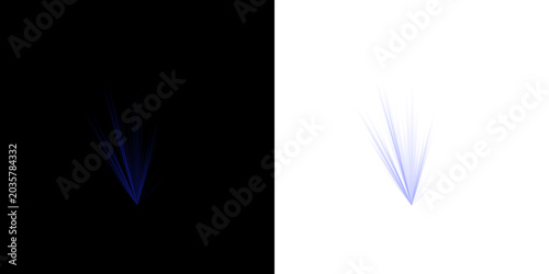 Bild auf Leinwand Abstract Blue Spiky Fan Shapes on Black Background for Digital Graphic Design an