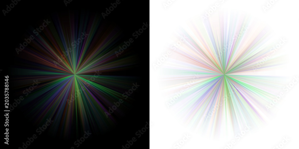 Obraz premium Abstract Radial Burst Background with Colorful Geometric Rays and Circular Light Patterns for Digital Art Design