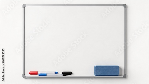 Whiteboard with markers and eraser