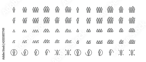 People Icon line logo set , businesspeople, teamwork , group , mentor, user, people team,