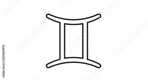 Tableau sur toile Gemini Zodiac Symbol Outline Simple Graphic.