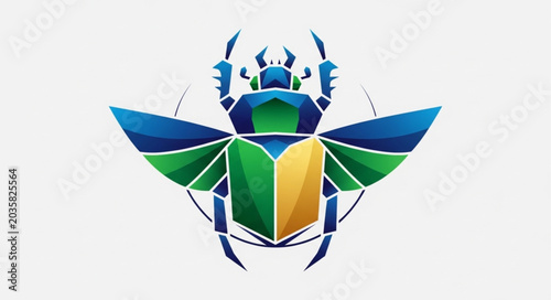 Photos Geometric Scarab Beetle Insect Illustration.