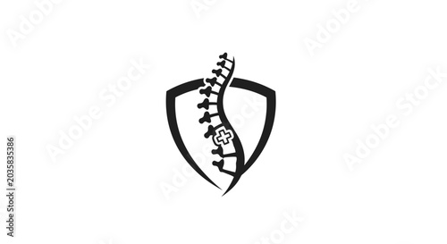 Foto Spine and Medical Shield Logo Design