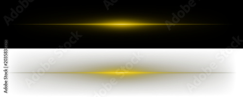 Abstract Yellow Light Streaks Glowing Horizontal Lines on Black Background for Modern Digital Design Elements