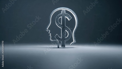 Dollar Sign Inside Human Head Silhouette