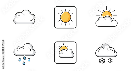 Weather icons for forecasting and climate.