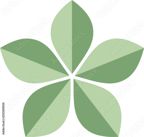 Green leafy flower graphic design element.