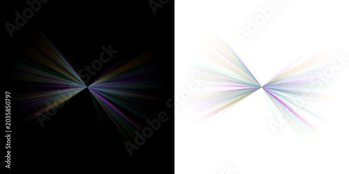 Bild auf Leinwand Abstract Butterfly Radial Pattern with Vibrant Geometric Rays and Soft Focus Eff