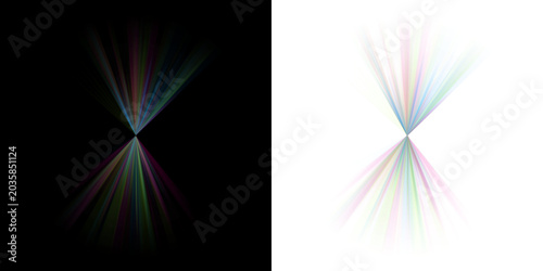 Fotografija Abstract Neon Fan Shapes Symmetrical Digital Art Background for Modern Graphic D