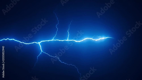 Electric Blue Lightning Strike, Powerful Energy Discharge, Dynamic Storm Power, Abstract Energy Burst