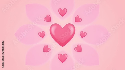 Pink Heart Flower Animation, Romantic Love Symbol, Valentines Day Celebration, Gentle Romance Motion Graphics