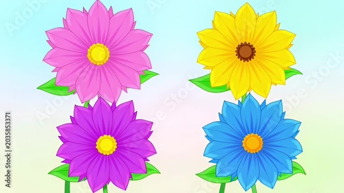 Vibrant Flower Collection, Colorful Floral Graphics, Spring Blossom Elements, Decorative Plant Icons