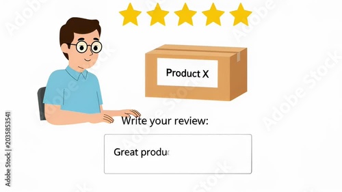 Customer Review, Star Rating, Product Box, Online Shopping, Satisfaction