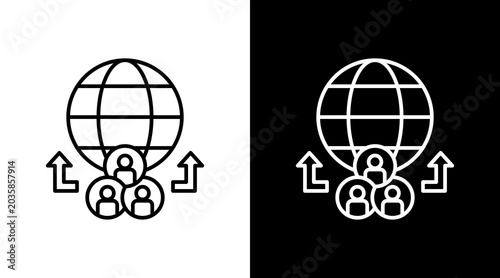 Tableau sur toile Community Engagement Outline White Icon Set Design