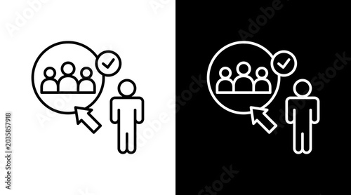Obraz na plátne Collective Participation Outline White Icon Set Design