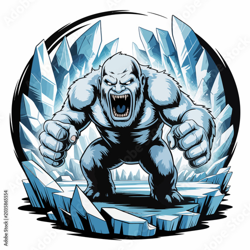 Photos Angry monster breaking through ice surface.