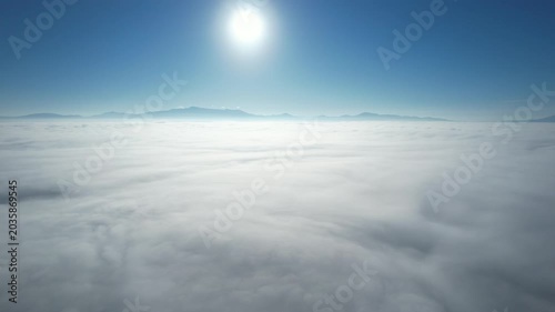 4k aerial vermont mountains amongst the fog