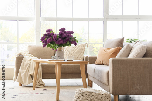 Cozy bright living room int...