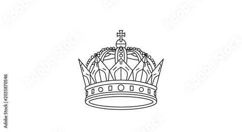 Принти на полотні Detailed ornamental royal crown outline icon