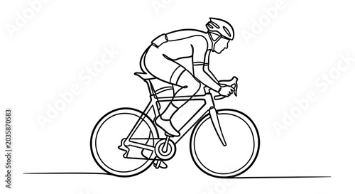 Canvastavla Cyclist riding a bicycle in a minimalist line drawing style