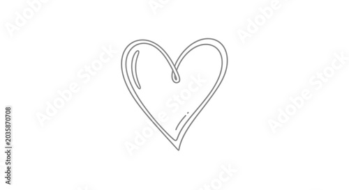 Elegant thin line heart shape outline illustration.