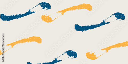 Abstract Sports Background with Dark Blue and Yellow Gradient Brushstrokes and Halftone Effect. Vector illustration