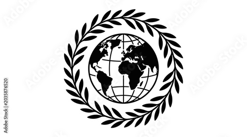 Photos United Nations Global Emblem Logo Symbol.