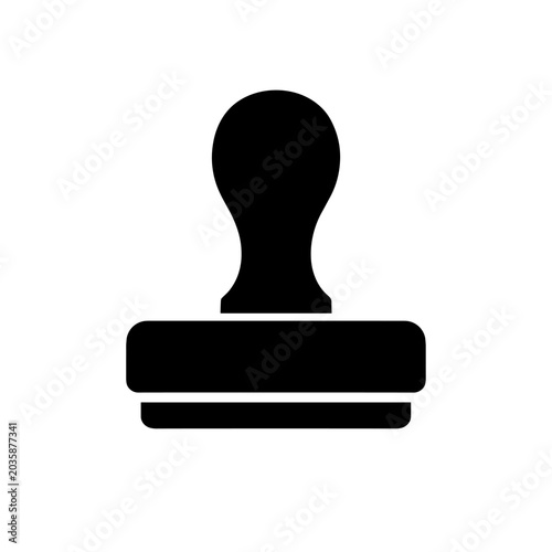 Office Rubber Stamp with Handle for Document Approval and Administrative Authorization