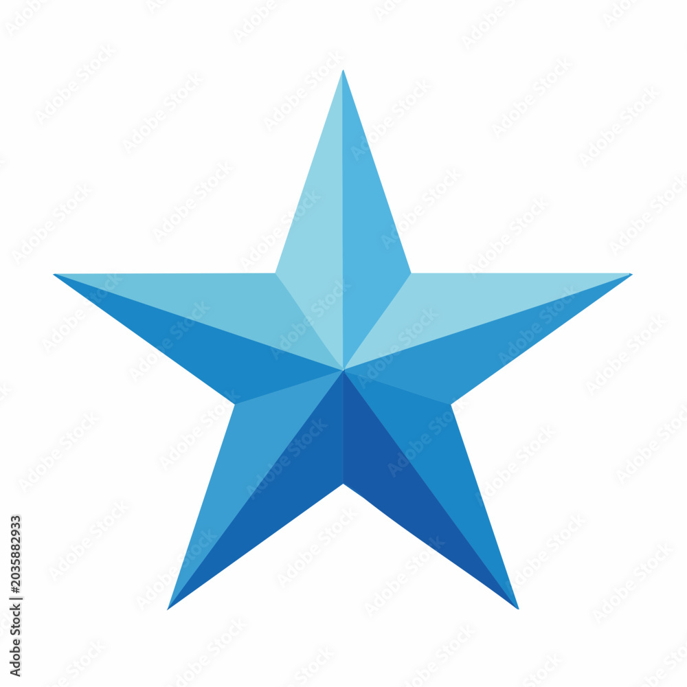 Fototapeta premium Blue Five-Pointed Star Icon