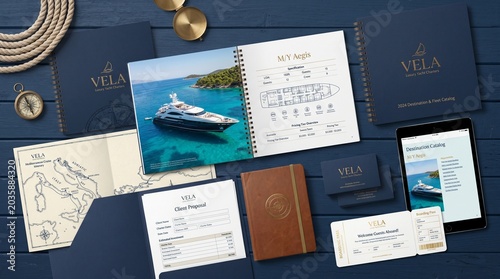 Luxury Yacht Presentation, Marine Experience, Coastal Location, Digital Portfolio, Nautical Environment, Aerial View, Travel Concept