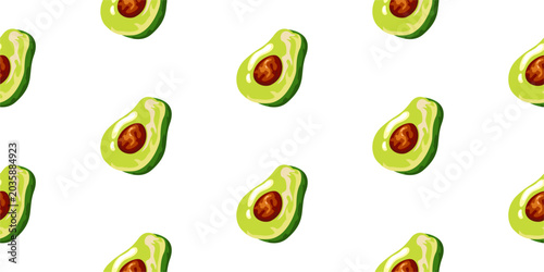 Avocado seamless pattern background. avocado pattern illustration. Pattern of avocado slice seamless background vector illustration. Avocado wallpaper