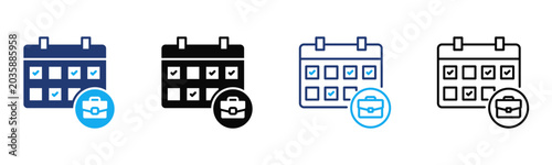 Work Schedule icon sheet multiple style collection