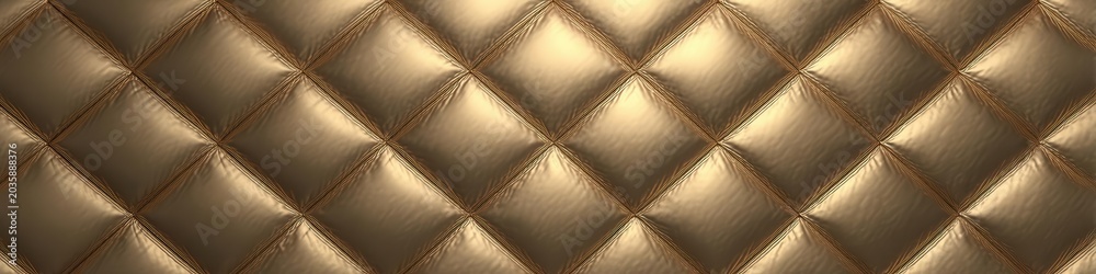 Naklejka premium Luxurious Quilted Leather Texture Golden Diamond Pattern