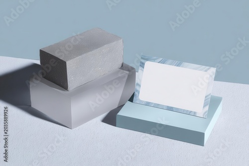 Minimalist Product Mockup with Marble and Geometric Blocks