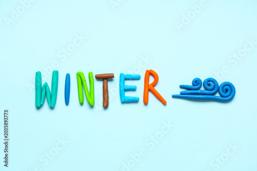 Word WINTER made of playdou...