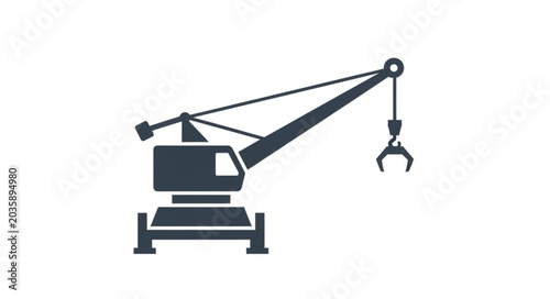 Cuadro en lienzo Industrial crane with hook for lifting heavy loads.