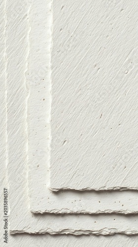 Handmade Paper Texture, Ivory, Torn Edges, Close-Up, Elegant