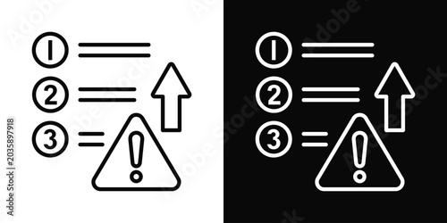 Cuadro en lienzo Priority Setting Icon In Black And White Background Style.