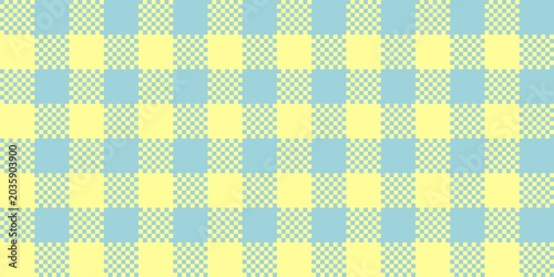 Slika na platnu A seamless two-tone yellow and light blue gingham plaid pattern