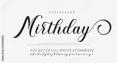 Fotografie Lettering signature font isolated on grey background