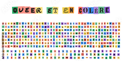 Fotografía QUEER ET EN COLERE alphabet style lettre menace pour design militant et activist