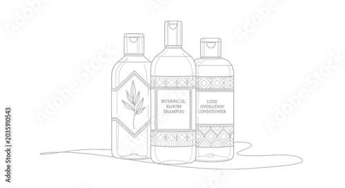 Photos Bottles of liquid soap products.