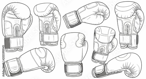 Obraz na plátně Boxing gloves in various positions.