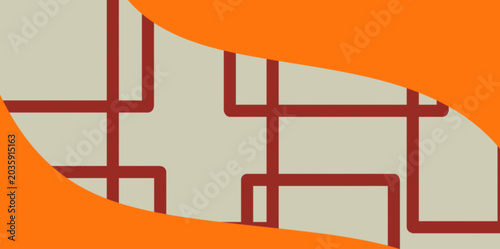 Quadro su tela Wavy Frame Grid Vector Background