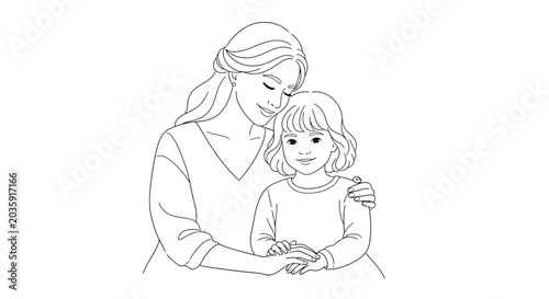 Tableau sur toile Mother and child love hug.
