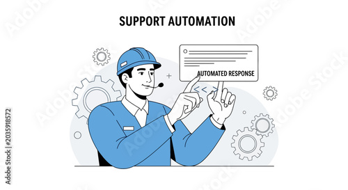 Support automation with an automated response system and worker icon