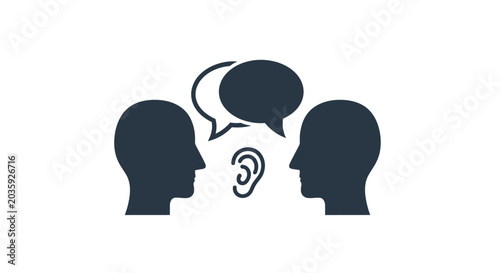Fotografie Group communication and attentive listening conceptual illustration