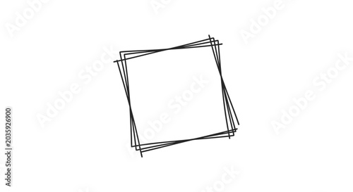 Hand drawn sketchy square frame with overlapping lines